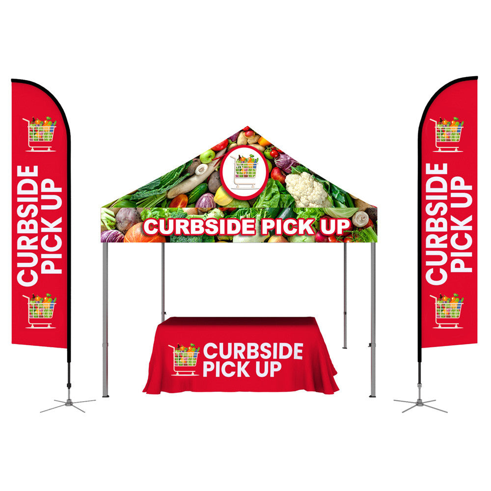 Custom printed tents, tablecloths, & promotional flags with branded graphics β DG Creativ