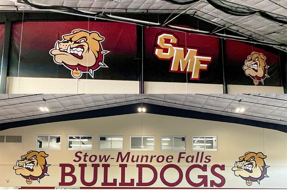Custom printed banner and wall graphics for local Ohio high school Field House – DG Creativ