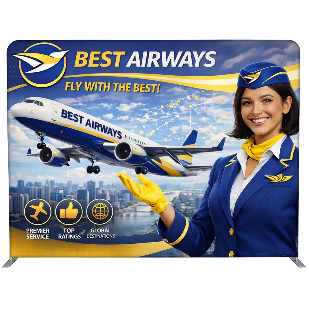 EZ Stand Flight | Airline Carry-On Portable Trade Show Backdrop (8ft & 10ft Convertible)
