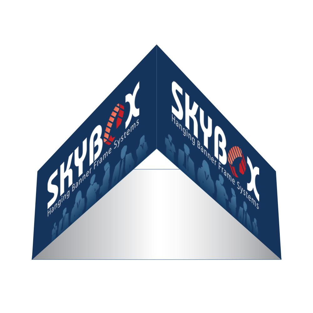 15ft Skybox fabric hanging banner trade show overhead ceiling sign round square triangle display with rigging hardware