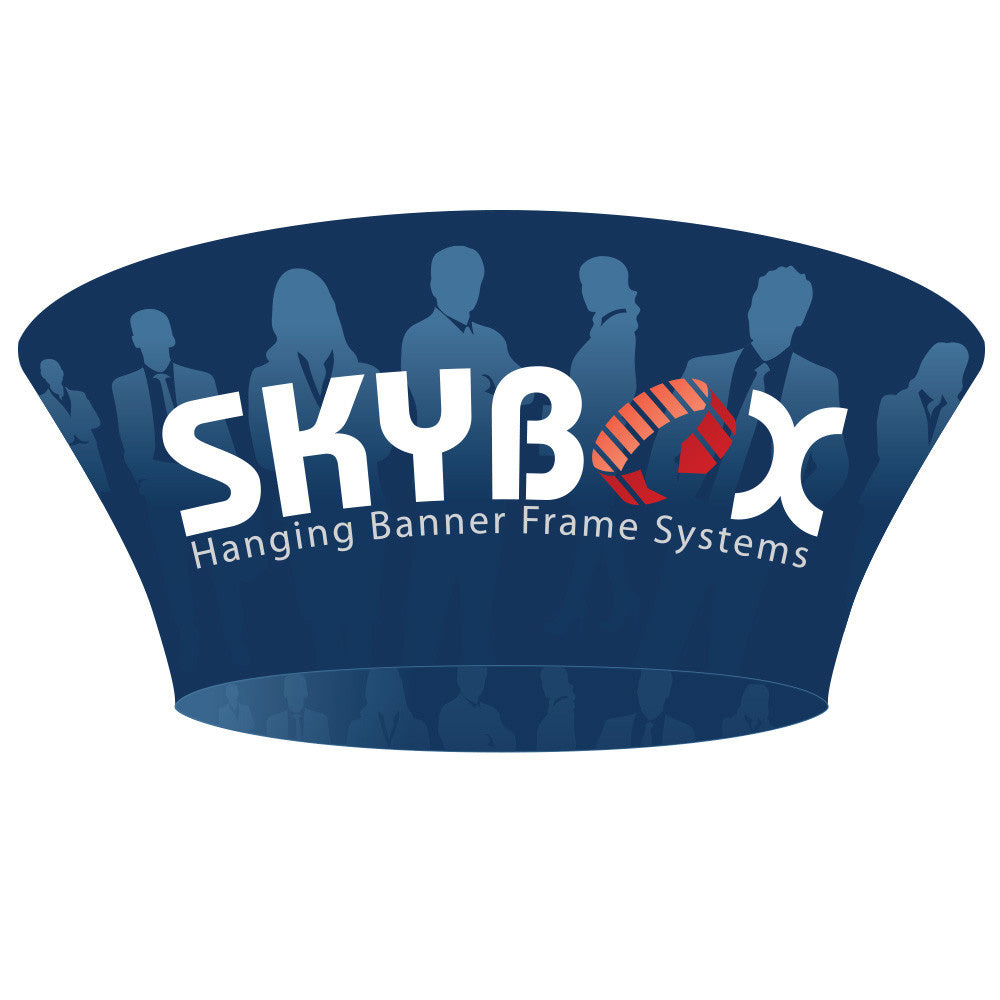 15' Round Tapered Skybox Fabric Hanging Banner | 15'x48" Ceiling Display