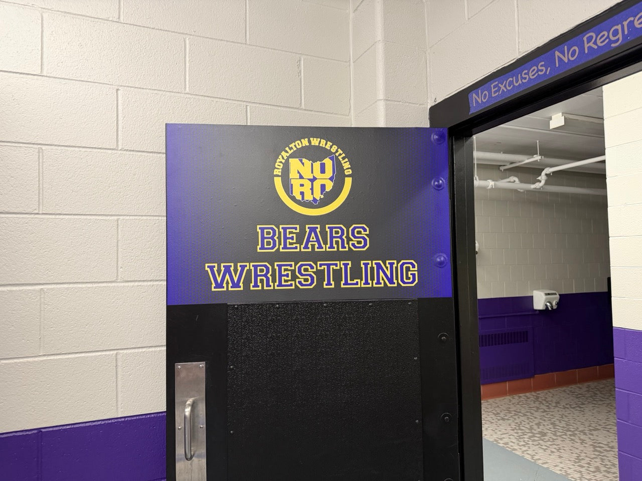 Printed Door Graphic on Smooth Surface sticker for Wrestling at North Royalton HS, in North Royalton, OH